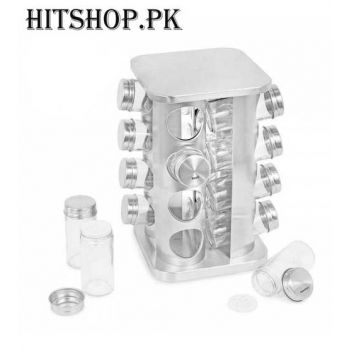 16 Square Revolving Tower Spice Rack Jar